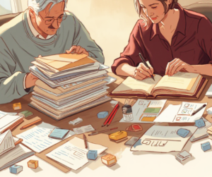 couple getting financial life organized